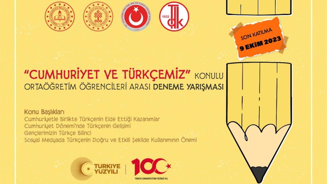Cumhuriyet ve Türkçemiz Konulu Yarışma